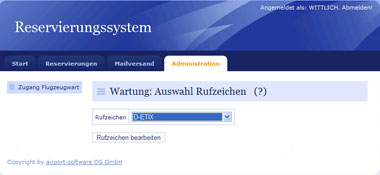 Auswahl Rufzeichen